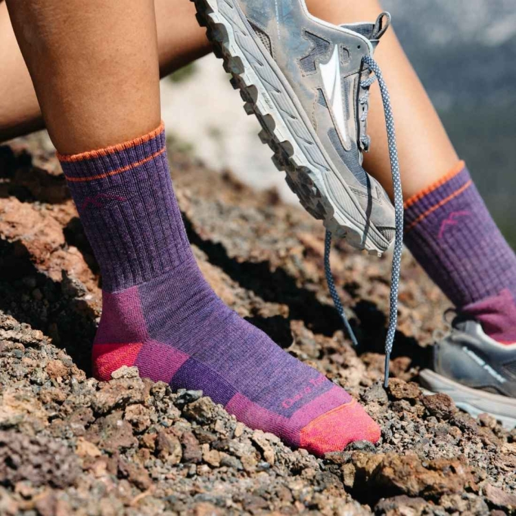 Damskie skarpety Darn Tough Women's Hiker Micro Crew Midweight Hiking Socks – Plum Heather