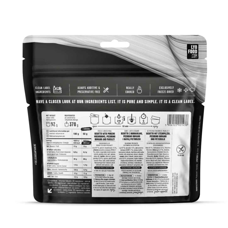 Danie liofilizowane LYOFOOD Risotto z Borowikami - 370 g