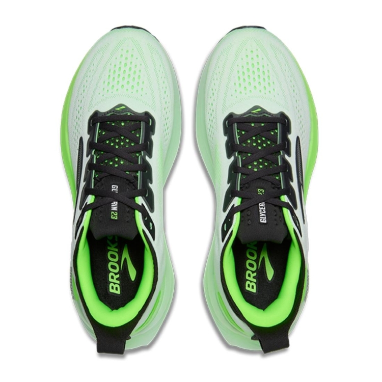 Męskie buty do biegania Brooks Glycerin 23 – White/Phantom/Green Gecko