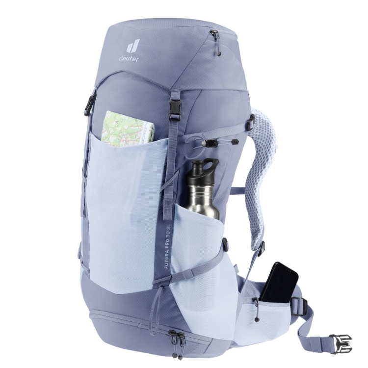 Damski plecak dwukomorowy Deuter Futura Pro 30 SL - Polar-Bluejay