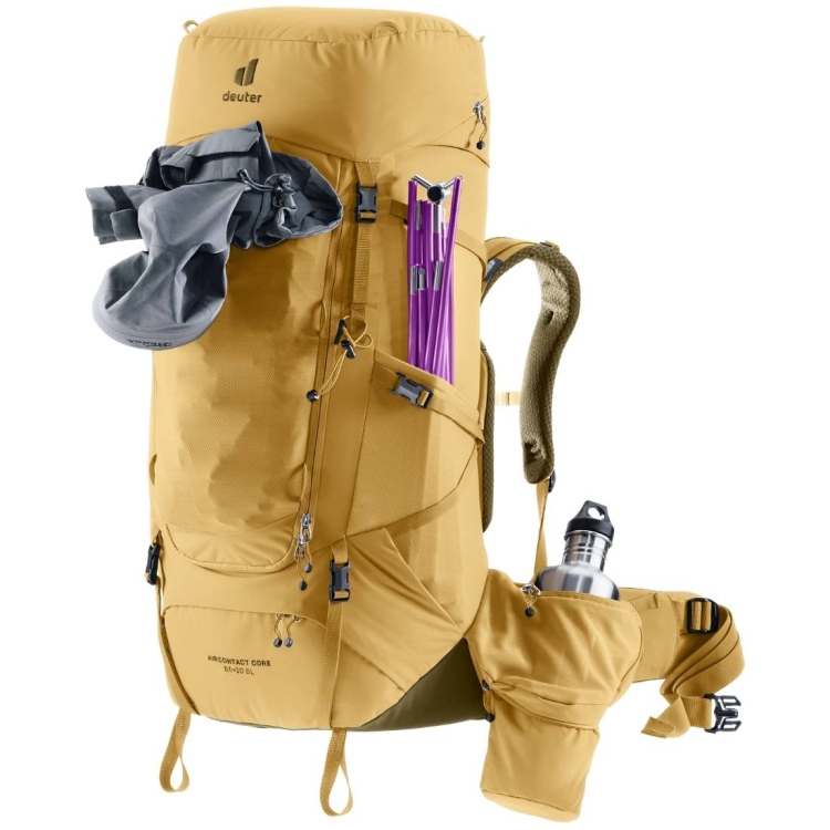 Damski plecak turystyczny Deuter Aircontact Core 55+10 SL - Savanna-Nori