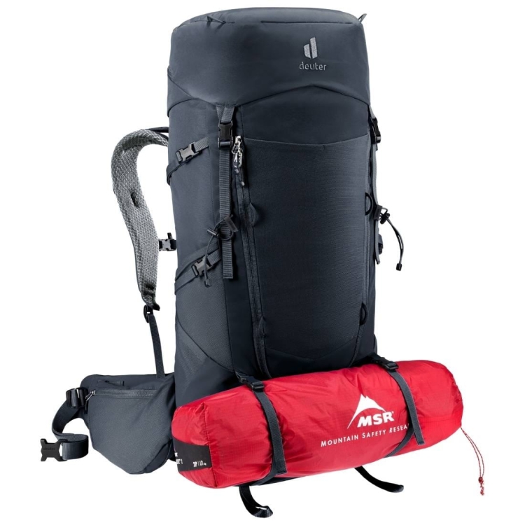 Dwukomorowy plecak Deuter Aircontact Core 50+10 - Black