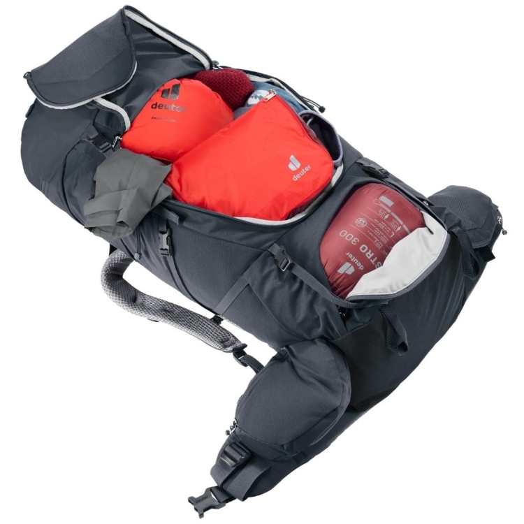 Dwukomorowy plecak Deuter Aircontact Core 50+10 - Black