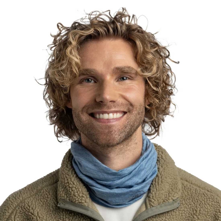 Chusta Buff Merino Lightweight Neckwear - Solid Lake Blue