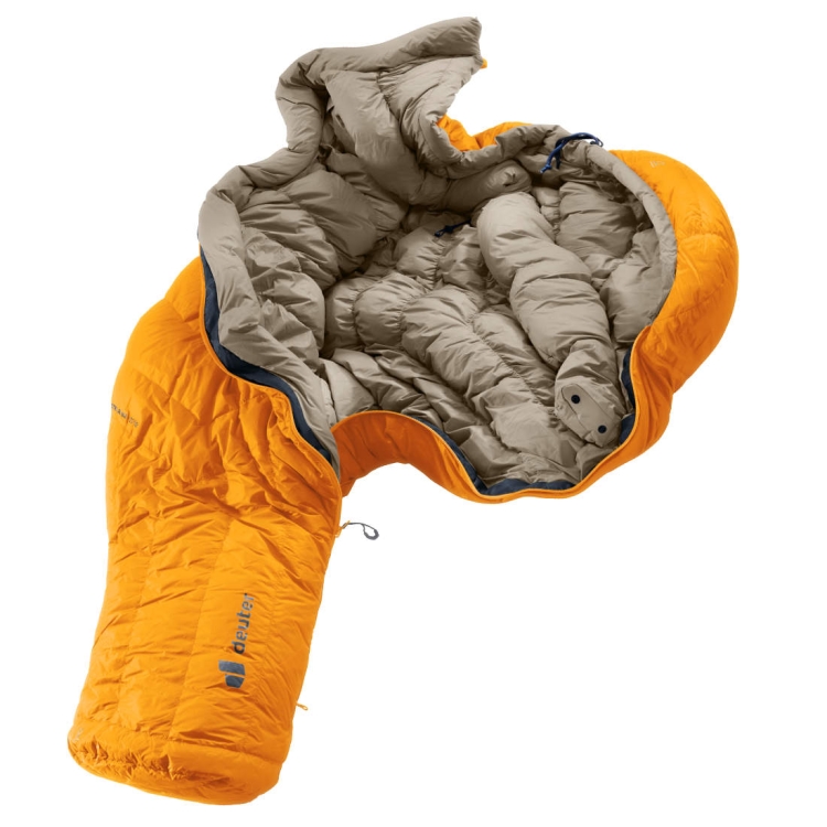 Puchowy śpiwór dla wysokich Deuter Astro PRO 600 EL -12C/10F - magma-titanium