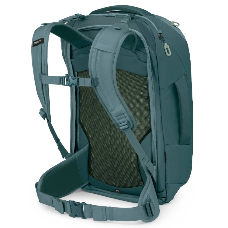 Męski plecak podróżny Osprey Farpoint 40 – Cascade Blue/Torrent Blue