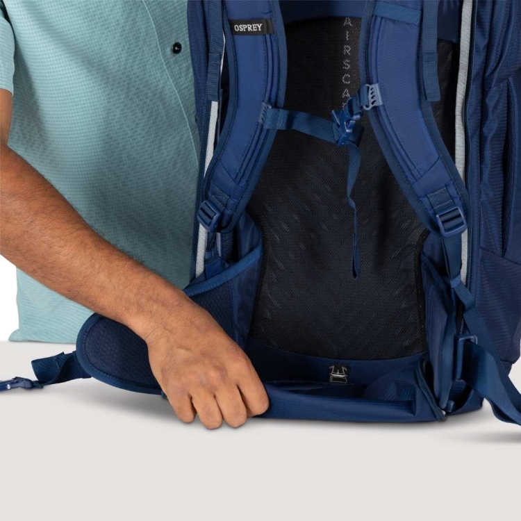 Męski plecak podróżny Osprey Farpoint 40 – Antique Blue