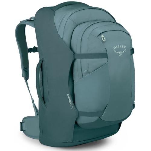 Męski plecak podróżny Osprey Farpoint 70 – Cascade Blue/Torrent Blue