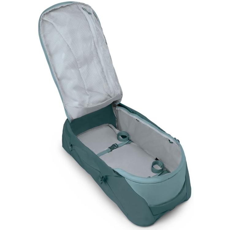 Męski plecak podróżny Osprey Farpoint 70 – Cascade Blue/Torrent Blue