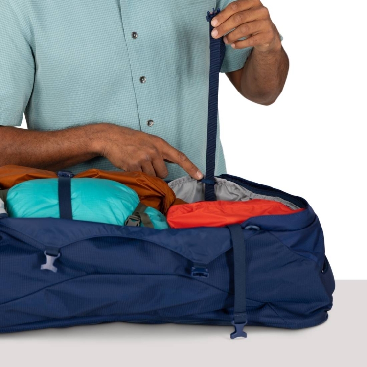 Męski plecak podróżny Osprey Farpoint 70 – Cascade Blue/Torrent Blue