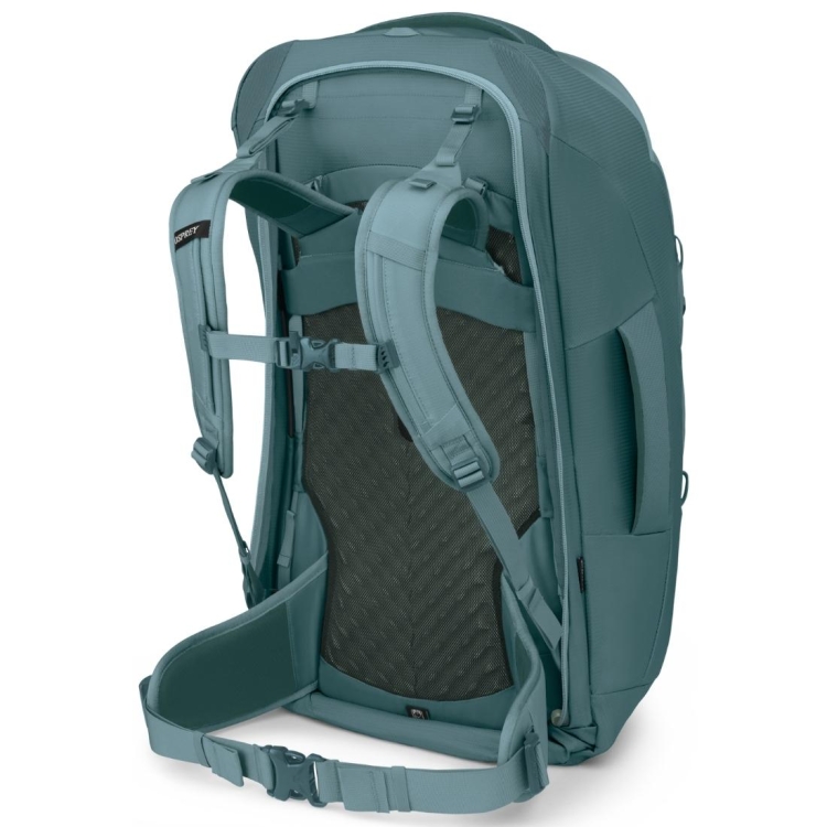 Damski plecak podróżny Osprey Fairview 70 – Cascade Blue/Torrent Blue