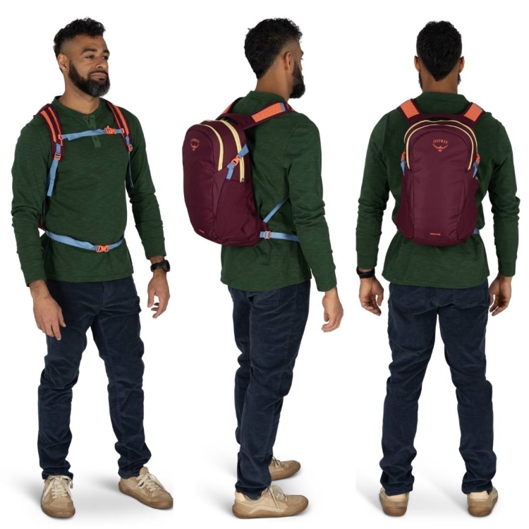 Lekki plecak miejski Osprey Daylite – Moody Burgundy