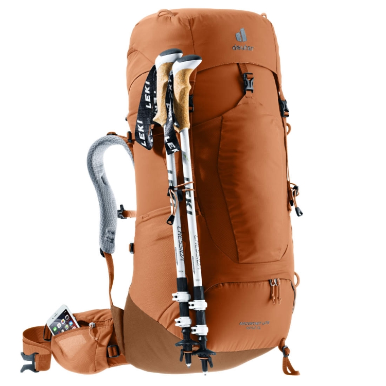 Damski plecak trekkingowy Deuter Aircontact Lite 45+10 SL - Pecan-Mocha