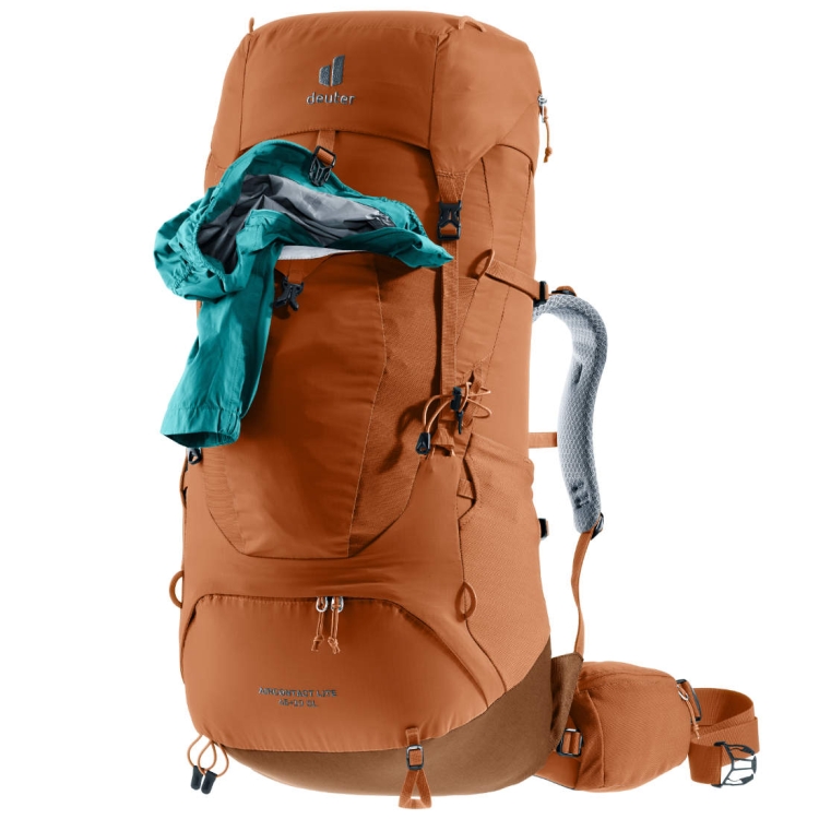 Damski plecak trekkingowy Deuter Aircontact Lite 45+10 SL - Pecan-Mocha