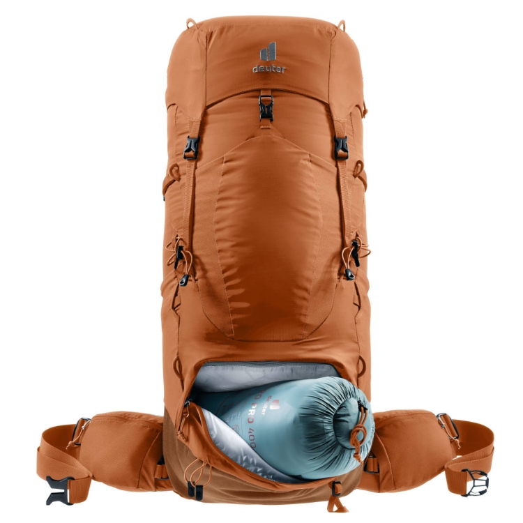 Damski plecak trekkingowy Deuter Aircontact Lite 45+10 SL - Pecan-Mocha