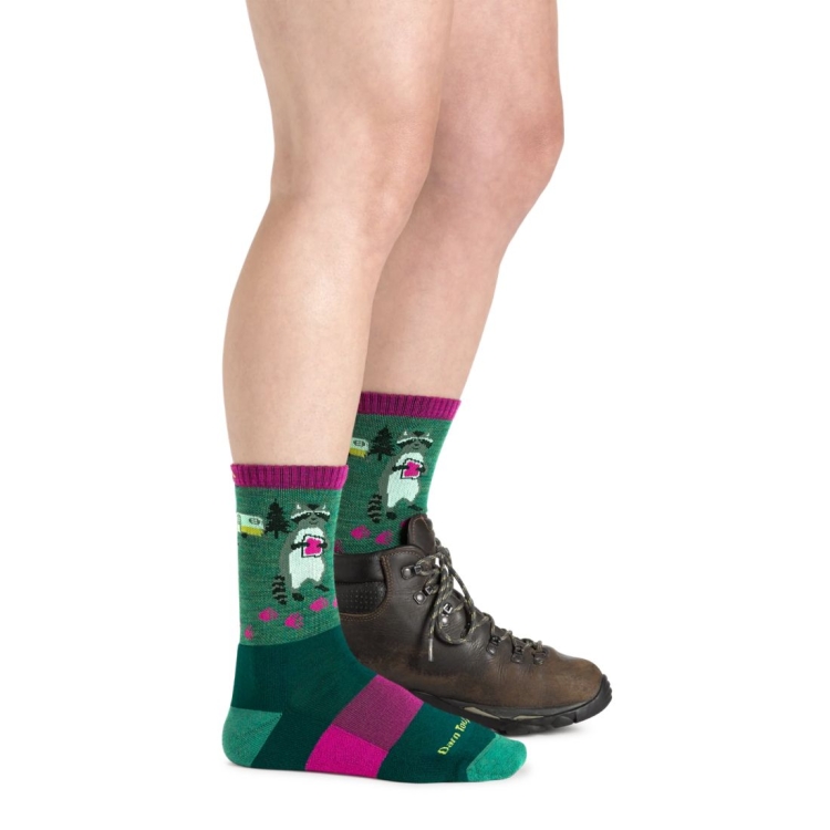 Damskie skarpety trekkingowe Darn Tough Women's Critter Club Micro Crew Lightweight Hiking Sock – Moss