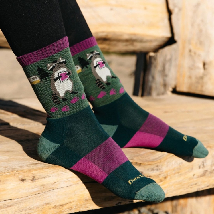 Damskie skarpety trekkingowe Darn Tough Women's Critter Club Micro Crew Lightweight Hiking Sock – Moss