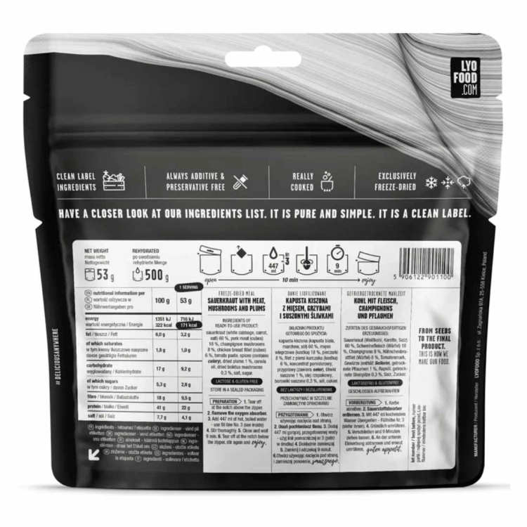 Danie liofilizowane LYOFOOD Bigos – 500 g