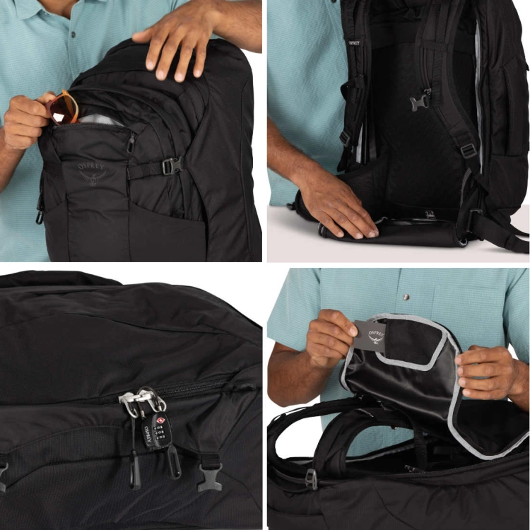 Plecak podróżny Osprey Farpoint 55 – Cascade Blue-Torrent Blue