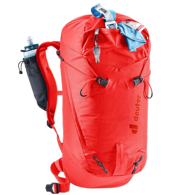 Lekki plecak wspinaczkowy Deuter Guide Lite 24 – Poppy-Crimson