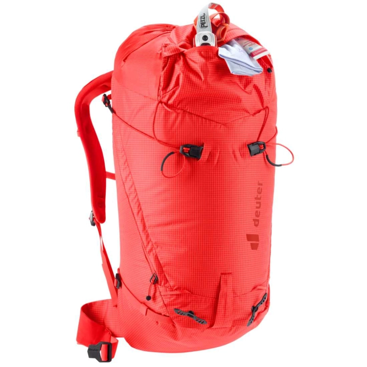 Lekki plecak wspinaczkowy Deuter Guide Lite 30 – Poppy-Crimson