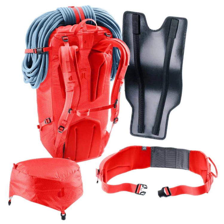Lekki plecak alpinistyczny Deuter Guide 34+6 – Poppy-Crimson