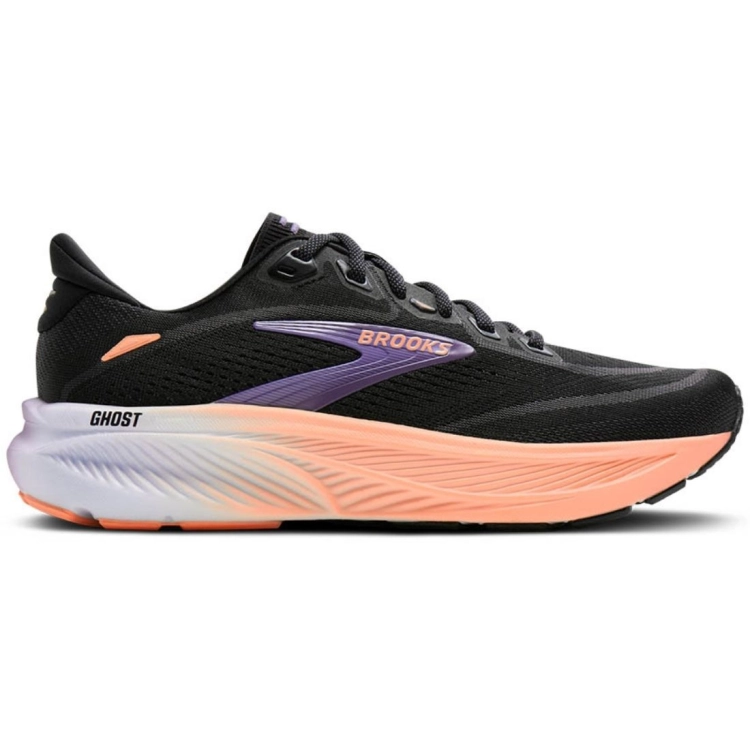 Damskie buty do biegania Brooks Ghost 18 – Black/Mulled Grape/Peach