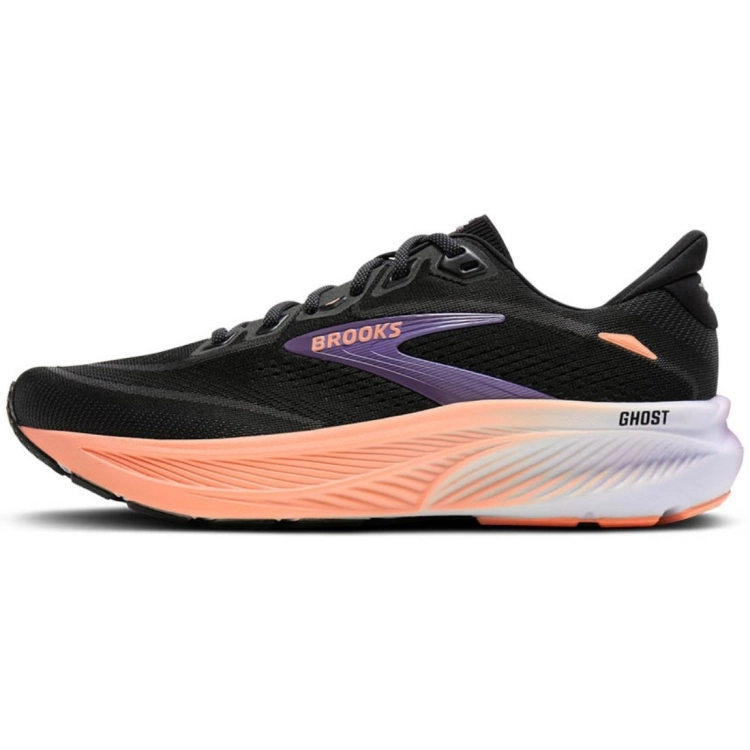 Damskie buty do biegania Brooks Ghost 18 – Black/Mulled Grape/Peach