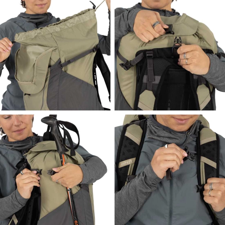 Lekki plecak z wentylacją Osprey Hikelite 32 - Graphite Purple