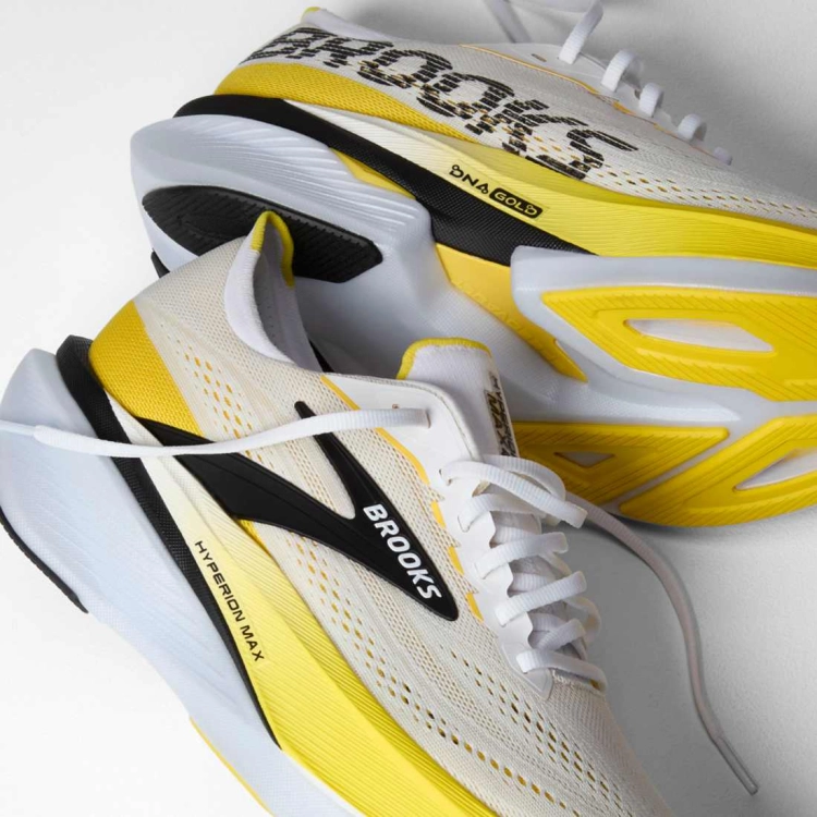 Męskie buty do biegania Brooks Hyperion Max 4 – White/Cyber Yellow/Black
