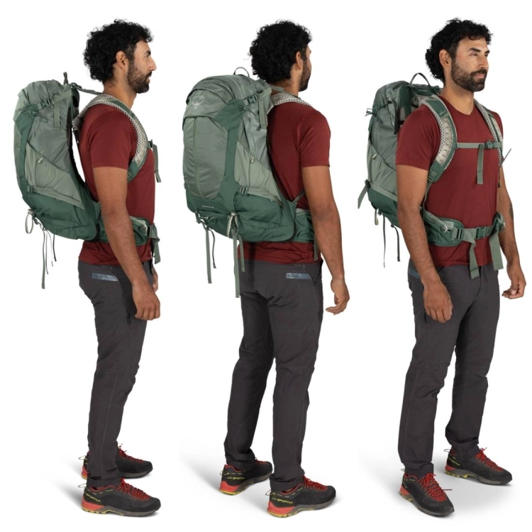 Męski plecak hikingowy Osprey Stratos 34 – Pine Leaf Green