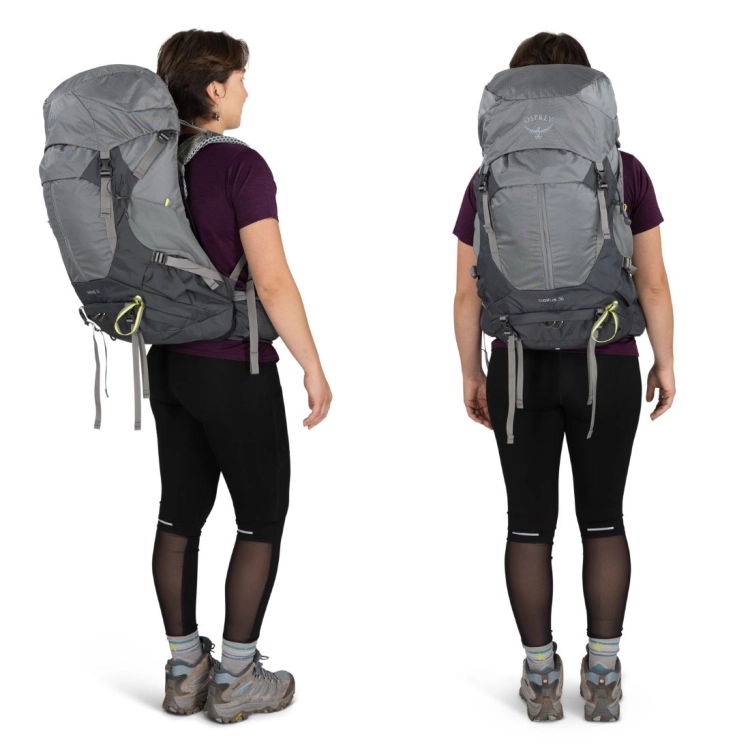Dwukomorowy plecak damski Osprey Sirrus 36 – Medium Grey