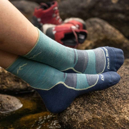 Damskie skarpety trekkingowe Darn Tough Women's Light Hiker Micro Crew Lightweight Hiking Sock – Aqua