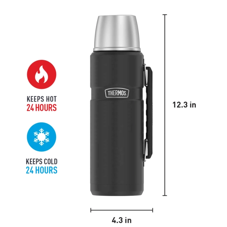 Duży termos z uchwytem THERMOS King 1,2L - Matte Black