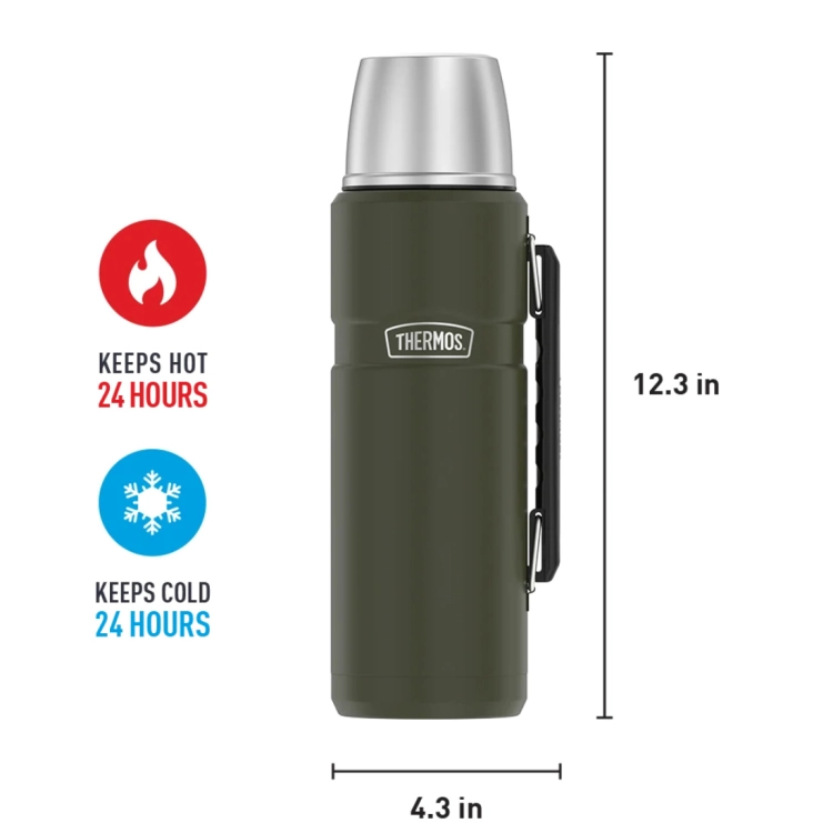 Duży termos z uchwytem THERMOS King 1,2L - Army Green