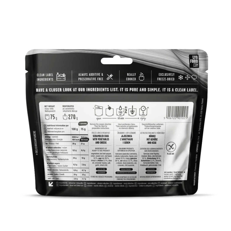 Danie liofilizowane LYOFOOD Jajecznica po meksykańsku - 270 g