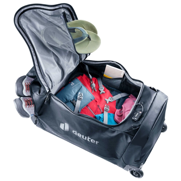 Składana torba podróżna z kółkami Deuter Duffel Pro Roller 90 - Black