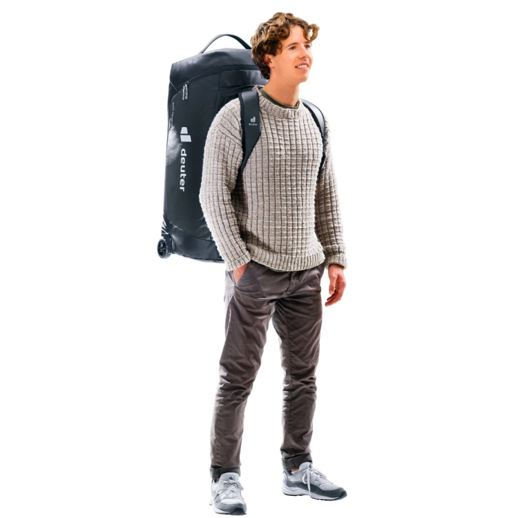 Składana torba podróżna z kółkami Deuter Duffel Pro Roller 90 - Black