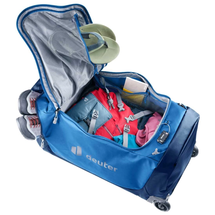 Składana torba podróżna z kółkami Deuter Duffel Pro Roller 90 - Neptune-Nightblue