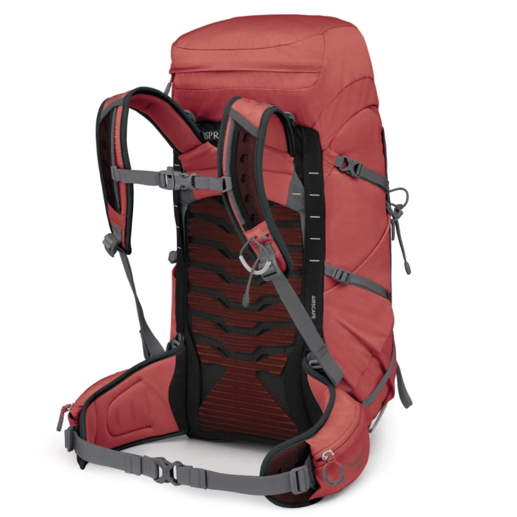 Damski plecak turystyczny Osprey Tempest 33 – Red Pampas Coal Grey