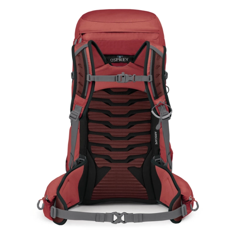 Damski plecak turystyczny Osprey Tempest 33 – Red Pampas Coal Grey
