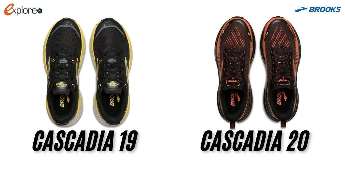 Buty Brooks Cascaadia 19 i Brooks Cascadia 20 widziane od góry