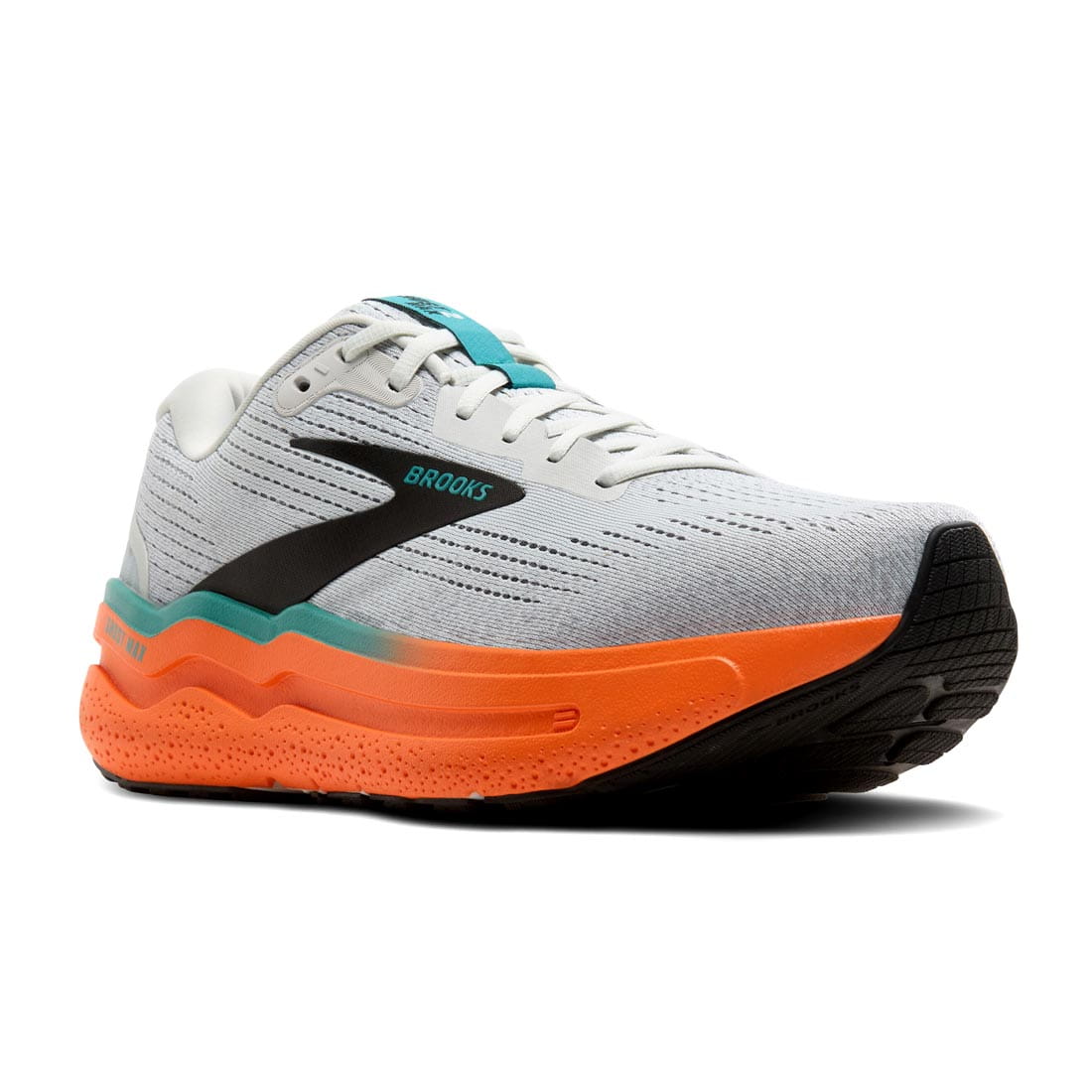 Męskie buty do biegania Brooks Ghost Max 2 – Oyster Mushroom/Orange/Teal
